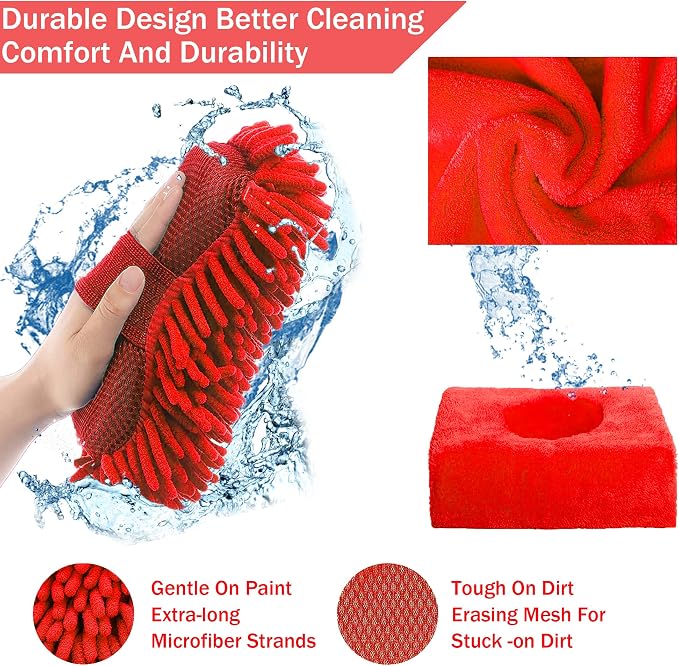 LIANXIN Car Wash Kit with Foam Gun, Car Cleaning, Car Wash Detailing Kit | Car Washing Kit High-Pressure Foam Spray Microfiber Collapsible Bucket Cleaning Detailing Brush Ideal for Home Car Detailing