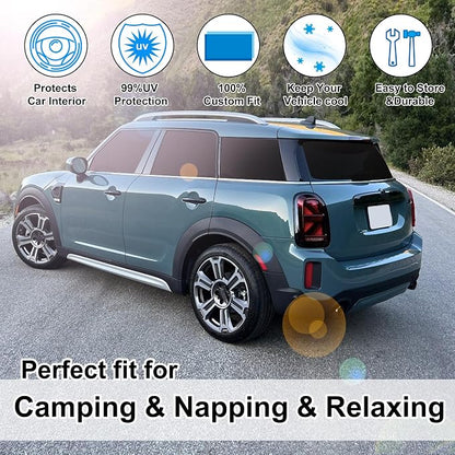 TINGLU Window Shades for Mini Countryman Cooper F66 SUV 2024-2026 Accessories Car Side Full Windows Rear Triangular Windshield Sun Shade Sun UV Rays & Privacy Protection for Camping 6PCS