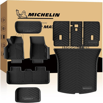 Michelin Vehicle Mat, All-Weather TPE Custom Fit Liner for Tesla Model Y 5 Seat Floor Mats 2025-2027 (9 Piece), Premier
