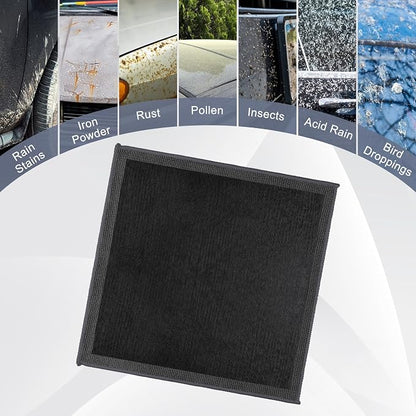 Clay Towel 12 x 12 Inch, Gray Clay Bar Towel for Auto Detailing Microfiber Car Cloth Cleaner Automotive for Car Detailing