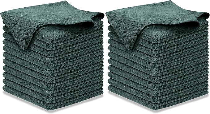 USANOOKS Premium 300GSM Microfiber Cleaning Cloth - 12.5"x12.5" High Performance - 1200 Washes, Ultra Absorbent Microfiber Towels for Cars Undercarriage, Rims & Engine Bay Cleaning - Microfiber Cloth