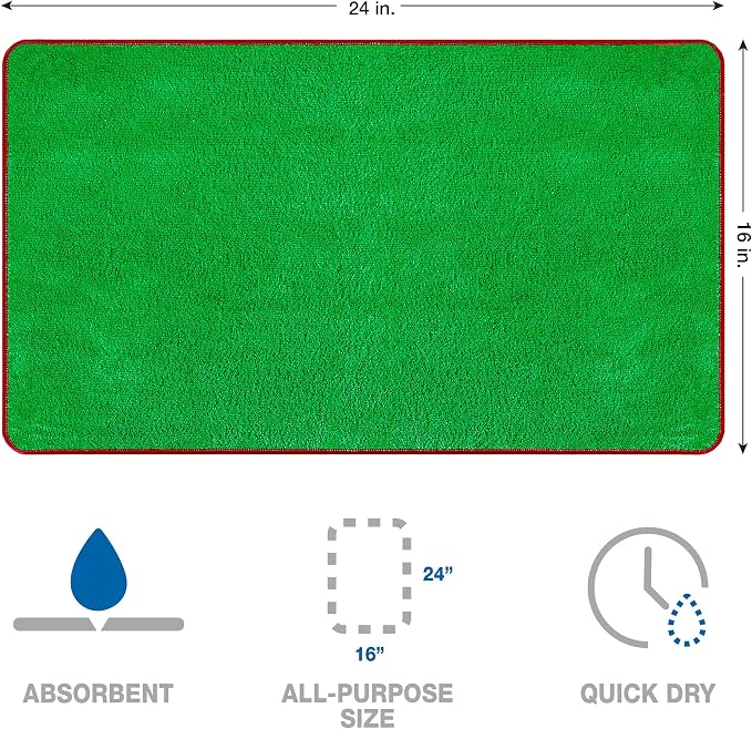 Detailer's Preference Dual Pile 400 GSM Microfiber Towels with Red Trim, All-Purpose Terry Weave Cleaning Cloths for Auto, Home, Boat, Scratch-Free & Reusable, 16x24 Inches, 12-Pack