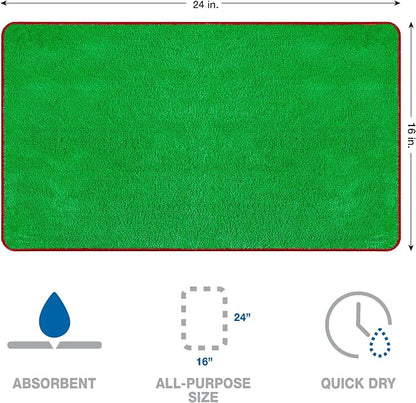 Detailer's Preference Dual Pile 400 GSM Microfiber Towels with Red Trim, All-Purpose Terry Weave Cleaning Cloths for Auto, Home, Boat, Scratch-Free & Reusable, 16x24 Inches, 12-Pack