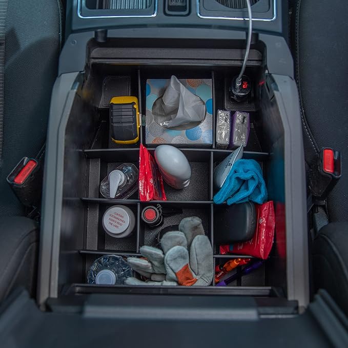 Vehicle OCD - Center Console Organizer for Ford F150 (2015-2020) (Full Console w/Bucket Seats ONLY) - Made in USA - SLX107