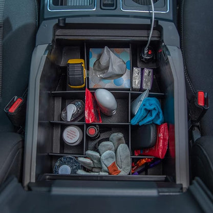Vehicle OCD - Center Console Organizer for Ford F150 (2015-2020) (Full Console w/Bucket Seats ONLY) - Made in USA - SLX107