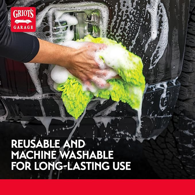 Griot's Garage Microfiber Wash Pads for Car Wash and Detailing, Soft and Ultra-Absorbent for Gentle Auto Cleaning, Machine-Washable, 8" x 10", Set of 2, 11290