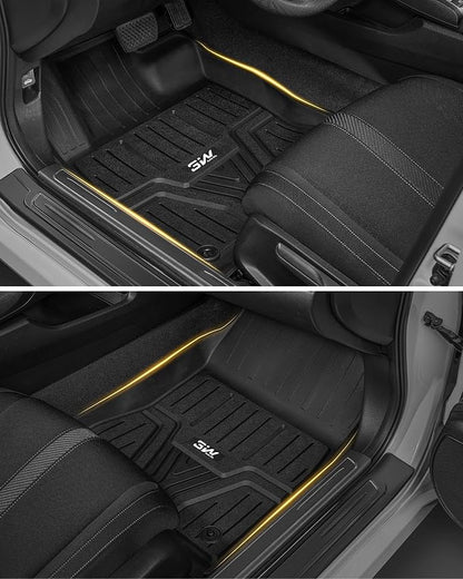 3W Floor Mats Fit for Honda Civic Sedan 2016-2021 & Hatchback 2017-2021 & Coupe 2016-2020, Custom Fit Floor Liner for 1st 2nd Row Full Set TPE All-Weather Car Liners