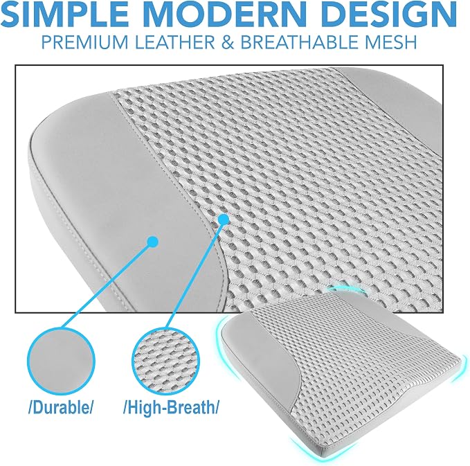 Lofty Aim Car Seat Cushion, Comfortable Memory Foam Seat Pillow for Driving, Sciatica-Back Pain Relief, Cushion for Car-Truck, Office, Wheelchair - Gray