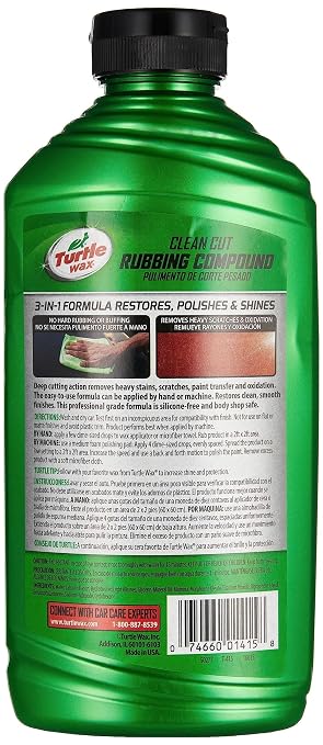 Turtle Wax T-415 Premium Grade Rubbing Compound - 18 oz, Green (Pack of 2)