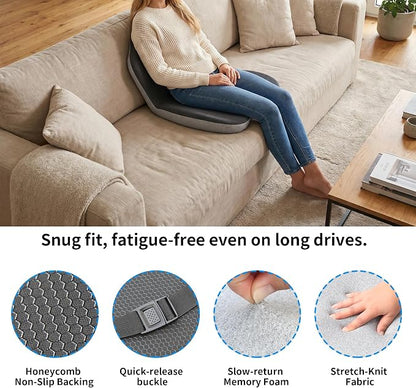 Truck Driver Seat Cushion Memory Foam L-Shaped Ergonomic Cushion for Office Chairs Comfort & Support for Long Sitting Memory Foam U-Shape Tailbone Relief + L-Shape Back Cushion