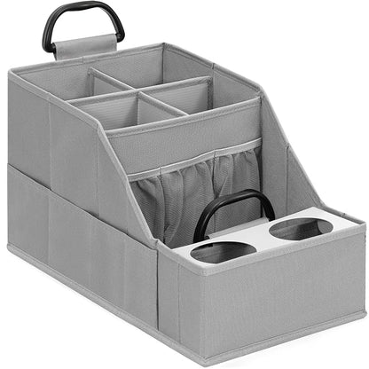 Car Seat Organizer Backseat Front Seat, Car Organizer With 12 Storage Compartments 2 Cup Holders, Snack Storage For Kids Baby, SUV Truck Van Collapsible Storage Bag For Travel, GY