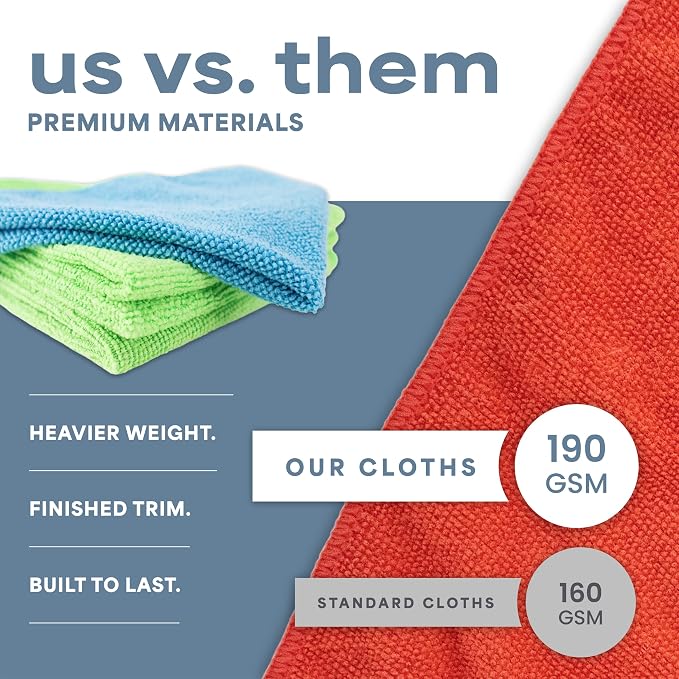 S&T INC. 100 Pack Microfiber Cleaning Cloth, Bulk Towels for Home, Reusable Microfiber Towels for Cars, Cleaning Rags, Assorted, 11.5 Inches x 11.5 Inches, 100 Count