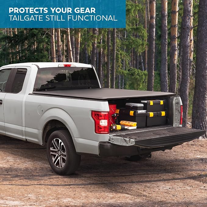 Truck Tonneau Cover for Chevy Silverado All Weather Soft Tri-Fold Truck Bed Cover for Chevrolet Silverado 1500 2019-2026 and GMC Sierra 1500 19-26 Short Bed 5.8 ft
