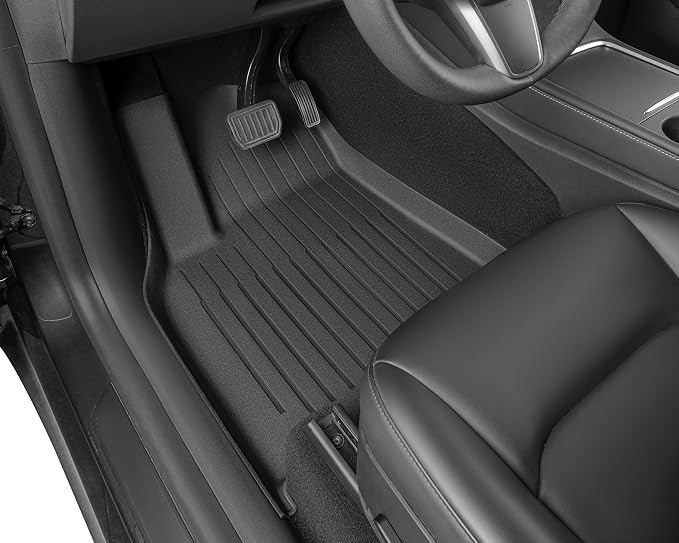 SUPER LINER Tesla Model Y Floor Mats 2021-2024 | Custom Fit All-Weather 9-Piece Set TPE Material |Full Coverage Floor Mats Back Seat Protector, Cargo Liner, Trunk & Interior Accessories