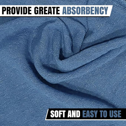 Shop Towels (Blue, 150-Pack) - Bulk Cleaning Towel in a Bag, Mechanic Cotton Wipes for Car Maintenance, Auto Mechanics & Garage, Wipe Grease & Oil, Machine Wash & Reusable