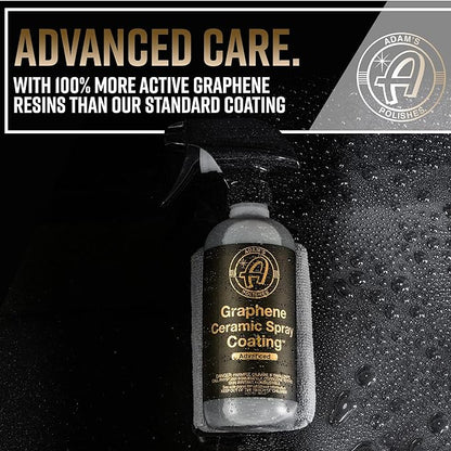Adam's Advanced Graphene Ceramic Spray Coating Kit - 18+ Months Sprayable Graphene Oxide Ceramic Coating for Cars, Boats, RV's & Motorcycle - Adds Extreme Gloss, Depth, Shine & Protection