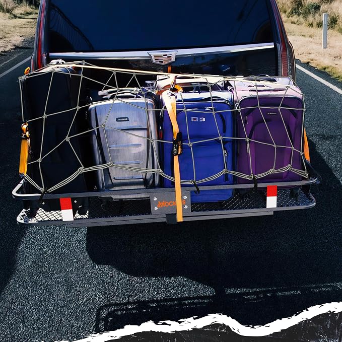 Mockins 36"x20" Heavy Duty Cargo Net for Pickup Truck, SUV, & Car | Elastic Truck Bed Cargo Net Stretches Up to 75"x40" | 6mm Thick Bungee Net with Hooks & 4"x4" Mesh Squares for Bulky & Small Loads
