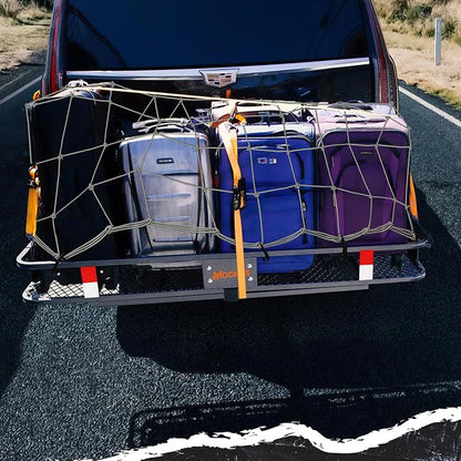 Mockins 36"x20" Heavy Duty Cargo Net for Pickup Truck, SUV, & Car | Elastic Truck Bed Cargo Net Stretches Up to 75"x40" | 6mm Thick Bungee Net with Hooks & 4"x4" Mesh Squares for Bulky & Small Loads