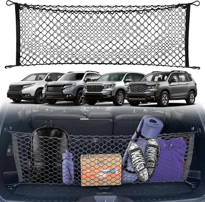 Envelope Style Automotive Elastic Trunk Mesh Cargo Net for Honda Passport EX L Elite 2019-2022- Premium Trunk Organizers and Storage - Luggage Net for SUV - Best Car Organizer Honda Passport