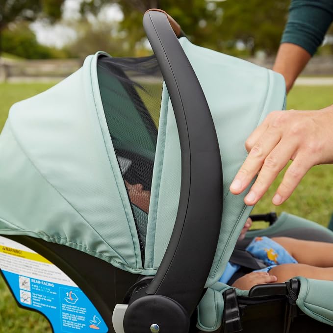 Safety 1st® onBoard™ Slide DLX Infant Car Seat w/SafetySlide™ Base, Easy-Install Rigid Latch, Lightweight Rear-Facing Seat, Newborn Carrier, Extra-Large Canopy, Travel System Ready, Dusty Marble