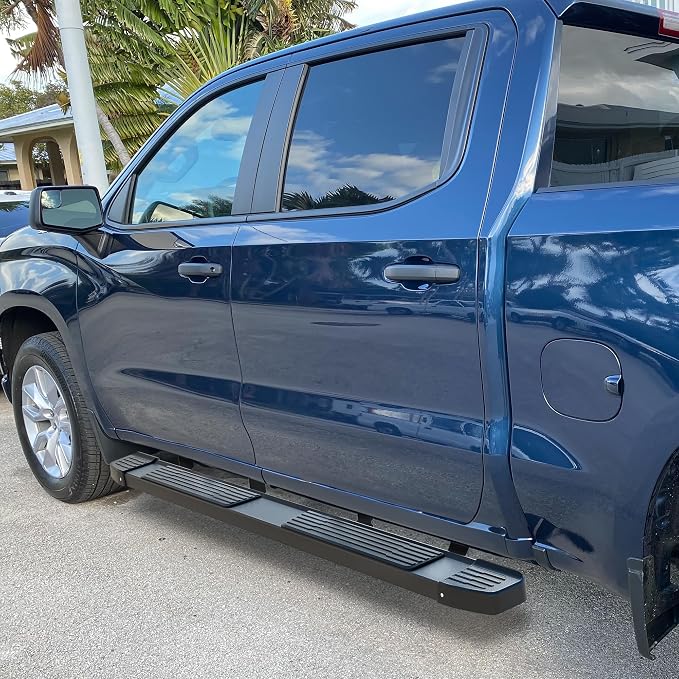 YITAMOTOR 6 Inch Running Boards Compatible with 2019-2026 Chevy Silverado/GMC Sierra 1500 Crew Cab, 2020-2026 2500HD 3500HD (Excl. 2019 1500 LD), Stainless Steel Side Steps Black Nerf Bars