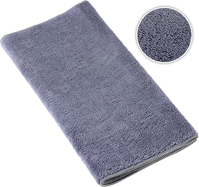 Car Drying Towel, Premium Double Sided, Suede Towel for Car, Microfiber Towels for Cars, Thick Scratch-Free Cloth for Car Body Polish, Car Detailing Supplies, Gray 12x24 Inches 1 Package