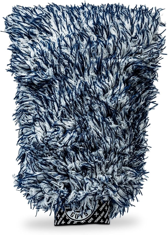 Chemical Guys, The Dually, Dual-Fiber, Wet-Dry Use, Microfiber Wash Mitt, (Car Wash Mitt Great for Car, Truck, SUV, RV, & More) Dark Blue + White, MIC517