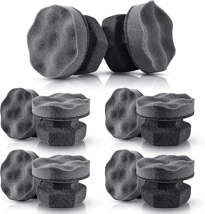 BBTO 10 Pack Tire Dressing Applicator Washable Tire Shine Applicator Dressing Pad Car Detailing Foam Sponge Reusable Tires Cleaner Sponge for No Mess Tires Detailing Supplies