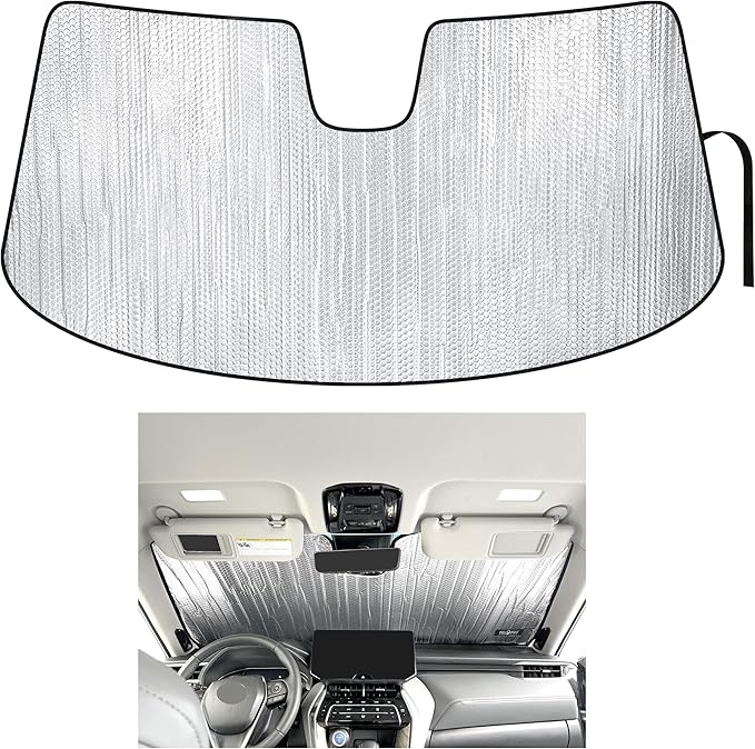 YelloPro Custom Fit Front Windshield Reflective Sunshade for 2021 2022 2023 2024 Toyota Venza SUV, LE, XLE, Limited, Sun Shade Protector Accessories [Made in USA]