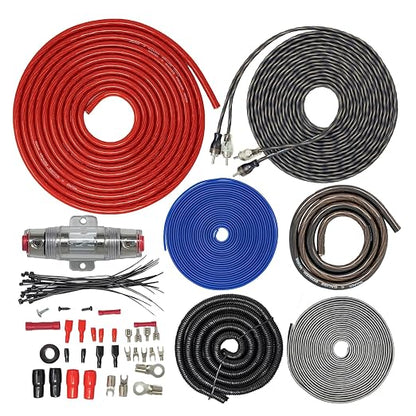 SoundBox 4 Gauge Amp Kit Amplifier Install Wiring & 2.5 Farad Digital Capacitor, 2300W Peak