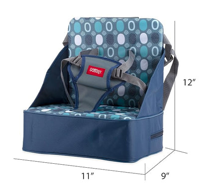 Nuby Easy Go Booster Seat for Kitchen Chair - Travel Booster Seat for Babies and Toddlers - 9+ Months - Holds up to 35 Pounds - Blue