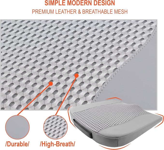 Lofty Aim Car Seat Cushion, Comfort Memory Foam Car Cushions for Driving - Sciatica & Lower Back Pain Relief, Driver Seat Pillow for Auto, Office Chair, Wheelchair - 4D Mesh Gray