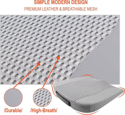 Lofty Aim Car Seat Cushion, Comfort Memory Foam Car Cushions for Driving - Sciatica & Lower Back Pain Relief, Driver Seat Pillow for Auto, Office Chair, Wheelchair - 4D Mesh Gray
