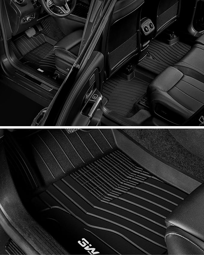 3W Floor Mats for Mercedez Benz GLB250 GLB35 AMG 2020-2026, TPE All Weather Custom Fit Floor Liner for Benz GLB 250/35 AMG 1st & 2nd Row Car Mats, Black