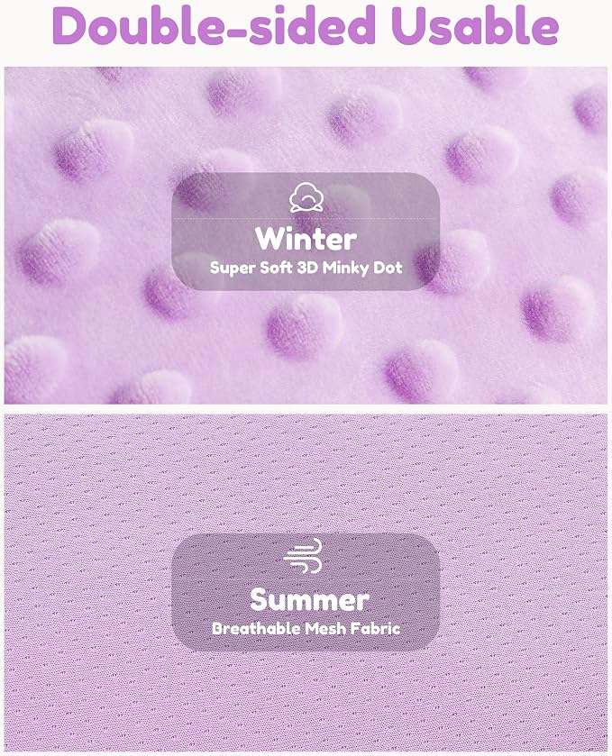 BOMOLOUR Infant Car Seat Insert with Removable Cushion for Baby Preemie Newborn Infant, Reversible carseat Insert Head Body Support Fits for Stroller, Baby Swing, Rocker, Bouncer, Bassinet - Purple