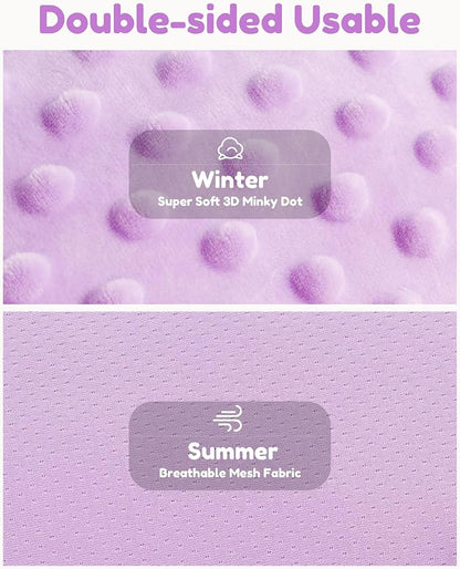 BOMOLOUR Infant Car Seat Insert with Removable Cushion for Baby Preemie Newborn Infant, Reversible carseat Insert Head Body Support Fits for Stroller, Baby Swing, Rocker, Bouncer, Bassinet - Purple