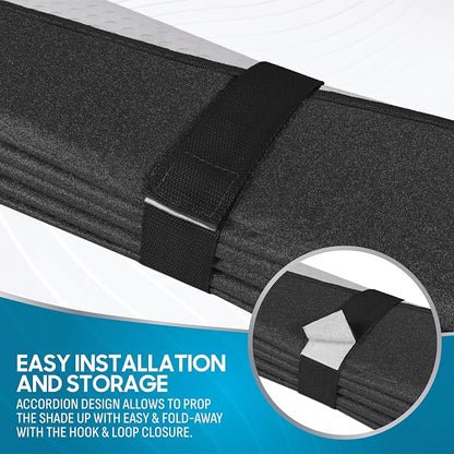 BDK-AS-2511 Front Windshield Shade-Accordion Folding Auto Sunshade for Car Truck SUV-Blocks UV Rays Sun Visor Protector-Keeps Your Vehicle Cool-57 x 27 Inch, Black Glitter