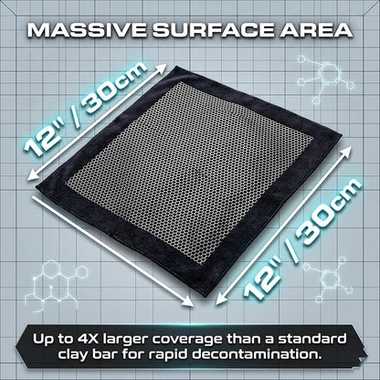 NADUSEP Clay Towel for Auto Detailing – Synthetic Clay Bar Towel 12” x 12” – Paint & Glass Decontamination Tool for Car Wash, Removes Contaminants for Cars, Trucks, SUVs