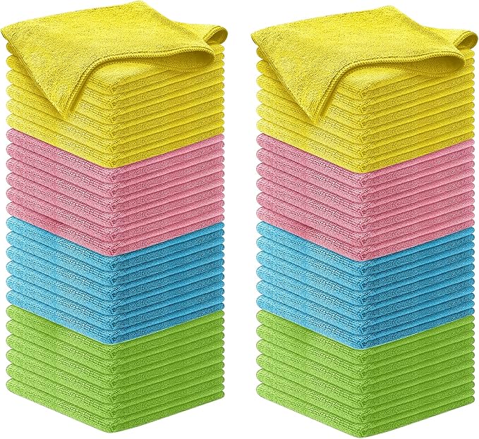 USANOOKS Premium 300GSM Microfiber Cleaning Cloth - 12.5"x12.5" High Performance - 1200 Washes, Ultra Absorbent Microfiber Towels for Cars Undercarriage, Rims & Engine Bay Cleaning - Microfiber Cloth
