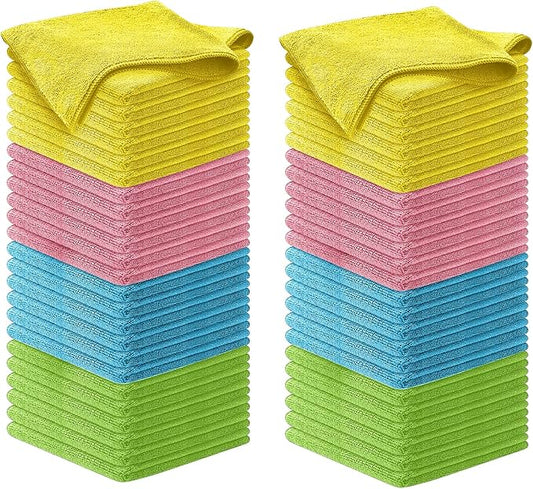 USANOOKS Premium 300GSM Microfiber Cleaning Cloth - 12.5"x12.5" High Performance - 1200 Washes, Ultra Absorbent Microfiber Towels for Cars Undercarriage, Rims & Engine Bay Cleaning - Microfiber Cloth