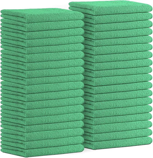 Avalon Towels Microfiber Cleaning Cloths (Value Pack of 36) - Size 16 x 16 Inches, Highly Absorbent Cleaning Rags, Lint Free, Reusable and Washable, Microfiber Towels for Cars
