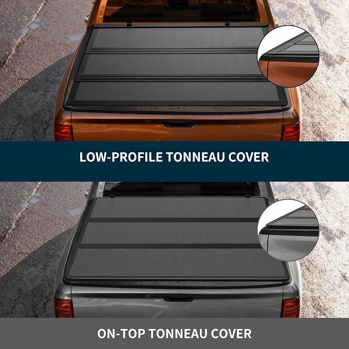OEDRO Hard Tri-Fold Low-Profile Tonneau Cover Fit for Toyota Tacoma 2024 2025 2026 with Tacoma Bed Rail (Excl. Trail Edition) with 5ft Bed
