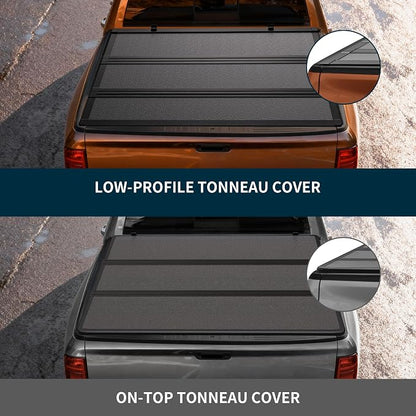 OEDRO Hard Tri-Fold Low-Profile Tonneau Cover Fit for Toyota Tacoma 2024 2025 2026 with Tacoma Bed Rail (Excl. Trail Edition) with 5ft Bed
