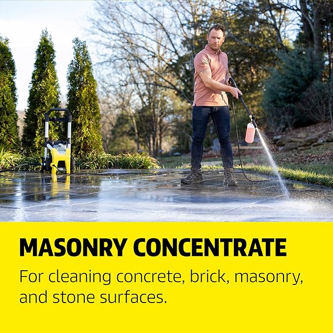 KÄRCHER Concrete & Driveway Cleaner, Cleans Concrete, Brick, Mansory, and Stone Areas, Highly Concentrated, Makes up to 40 gal of Cleaner, Readily Biodegradable, For Pressure Washers