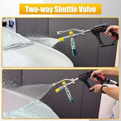 Tool Daily Foam Cannon Dual Connector, Mini Foam Cannon for Pressure Washer, 5 Power Washer Spray Nozzle Tips, 1/4 Inch Quick Connect