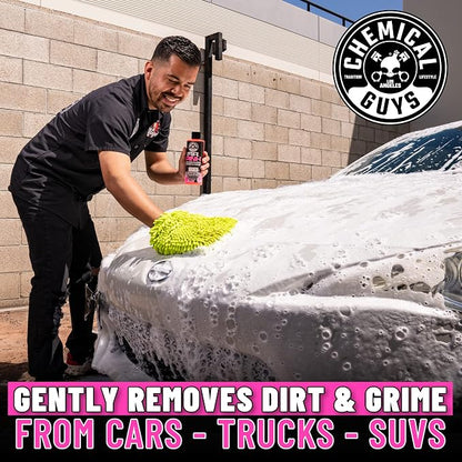 Chemical Guys Two Car Wash Bucket Kit with Dual Dirt Trap Filters, Chenille Wash Mitt, Mr. Pink, Citrus Wash, After Wash, and Drying Towel - 11 Items - Two Bucket Method Complete Setup