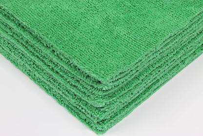 CleanAide Ultrasonic-Cut 300 GSM Microfiber Cleaning Towels, Lint-Free, Scratch-Free, Highly Absorbent, Durable & Reusable with Label-Free Edges for Auto, Home & Commercial Use, 14" x 14", 12-Pack,