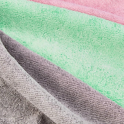 Amazon Basics Microfiber Cleaning Cloths, Ultra-Soft and Highly Absorbent, Streak-Free, Lint-Free, Scratch-Free, Washable, for Car Detailing and Glass Cleaning, 16" x 12", Green/Gray/Pink, 24-Pack