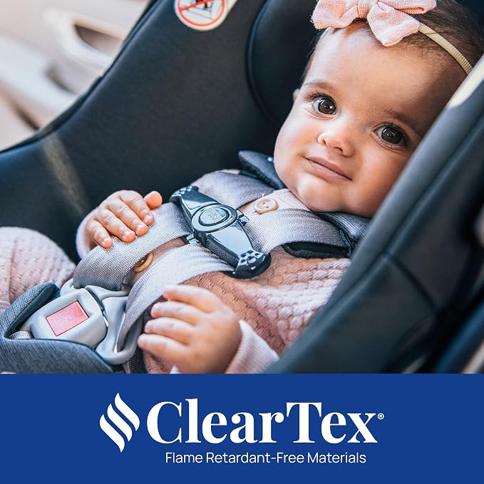 Chicco KeyFit Max ClearTex Infant Car Seat and Base, Rear-Facing Seat for Infants 4-30 lbs., Infant Head and Body Support, Compatible with Chicco Strollers, Baby Travel Gear, Legend/Black