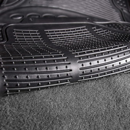 FH Group Automotive Floor Mats Climaproof for All Weather Protection Universal Fit Trimmable Heavy Duty fits Most Cars, SUVs, and Trucks, 2pc Front Set Solid Black